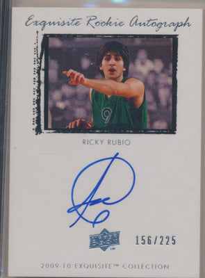 Upper Deck 2009-2010 Exquisite Collection Rookie Auto #44 Ricky Rubio 156/225