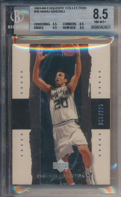 Upper Deck 2003-2004 Exquisite Collection Base #36 Manu Ginobili 205/225 / BGS Grade 8.5