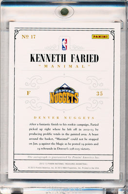 Panini 2012-2013 National Treasures  Notable Nicknames  #35 Kenneth Faried 40/99