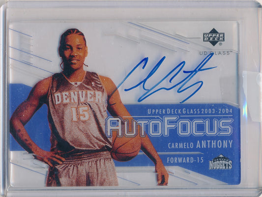 Upper Deck 2003-04 UD Glass Auto Focus #CA Carmelo Anthony