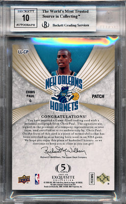 Upper Deck 2007-2008 Exquisite Collection Limited Logos #LLCP Chris Paul 9/50 / BGS Grade 8.5 / Auto Grade 10