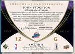 Upper Deck 2008-2009 Exquisite Collection Emblems Of Endorsement #EEJS John Stockton 7/10