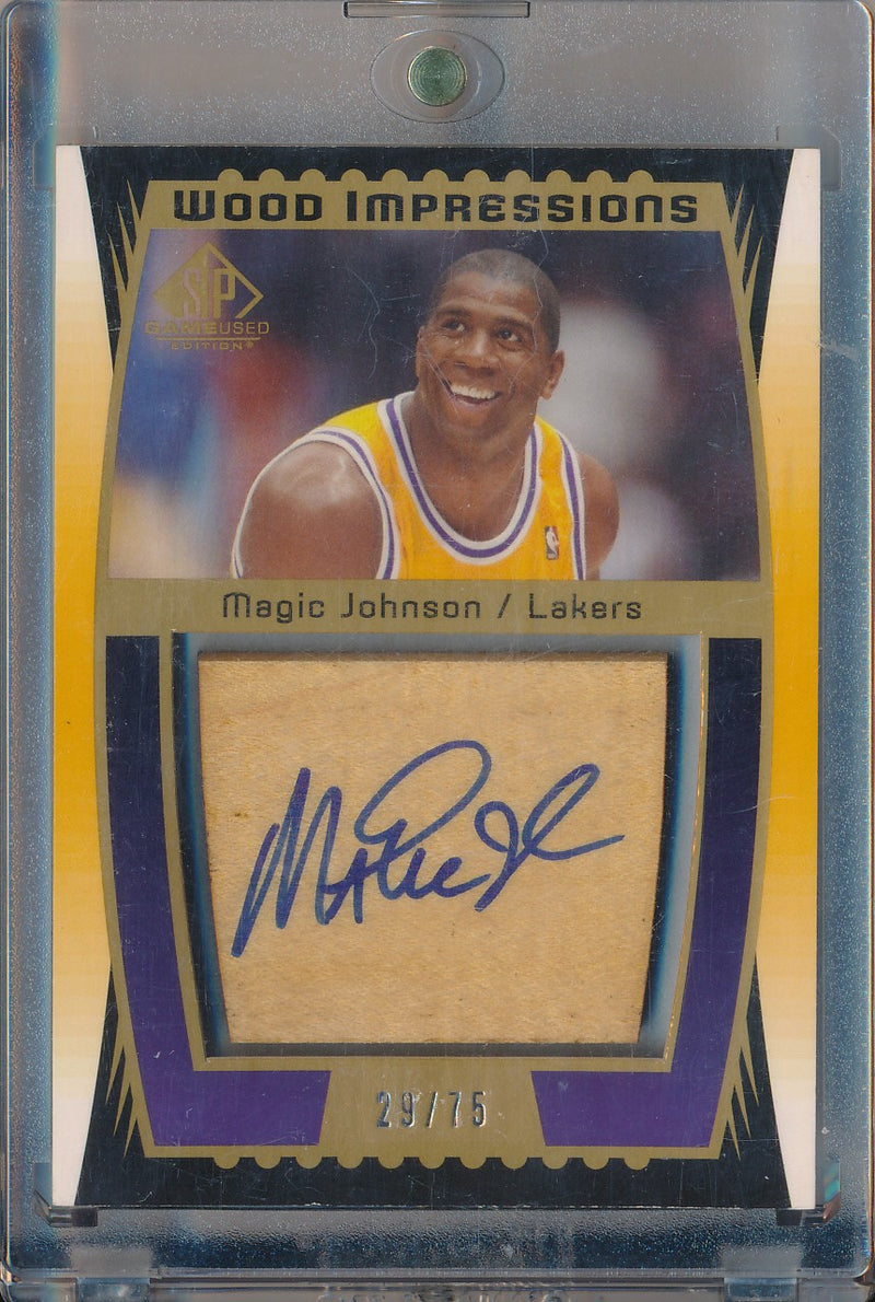 Upper Deck 2004-2005 SP Game Used Wood Impression #WI-MA Magic Johnson 29/75