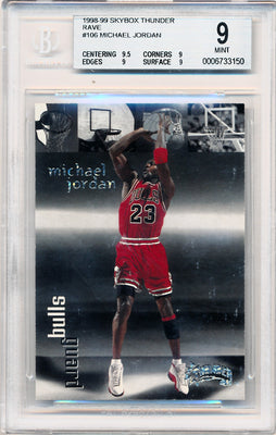 Skybox 1998-1999 Thunder Rave #106 Michael Jordan 21/150 / BGS Grade 9