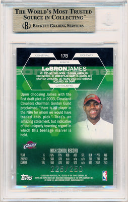 Topps 2002-2003 Finest Refractor #178 Lebron James 225/250 / BGS Grade 9.5