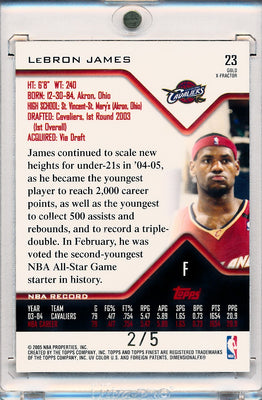 Topps 2005 Finest Gold X-Fractor #23 Lebron James 2/5