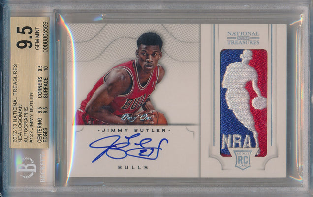 Panini 2012-2013 National Treasures NBA LogoMan Autographs #127 Jimmy Butler 1/1 / BGS Grade 9.5 / Auto Grade 10