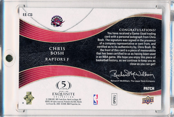 Upper Deck 2007-2008 Exquisite Collection Emblems Of Endorsement #EECB Chris Bosh 8/10