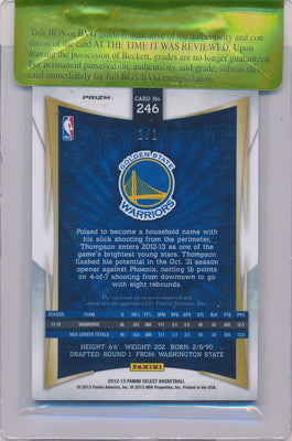 Panini 2012-2013 Select  #246 Klay Thompson 1/1 / Auto Grade 8