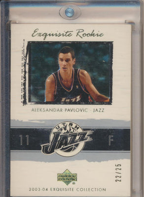 Upper Deck 2003-2004 Exquisite Collection Gold Rookie #63 Aleksandar Pavlovic 22/25