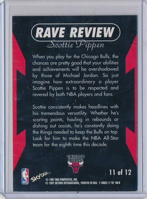 SkyBox 1997-1998 Z-Force Rave Review #11/12 Scottie Pippen