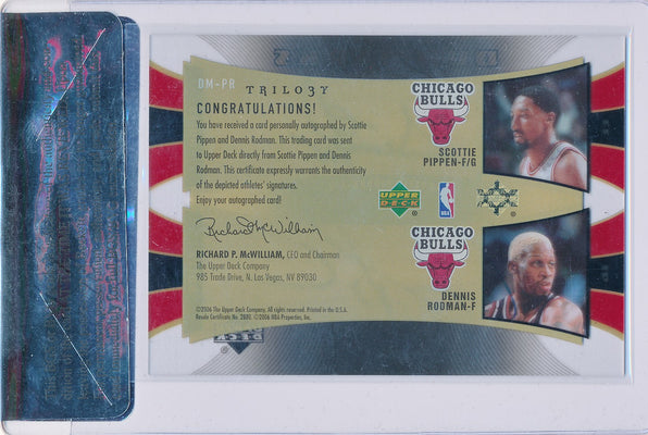 Upper Deck 2005-2006 Upper Deck Trilogy Duomarks #DM-PR Scottie Pippen / Dennis Rodman 11/25 / BGS Grade 9 / Auto Grade 9