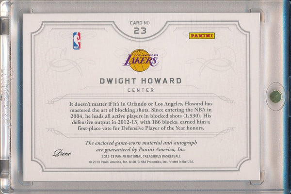 Panini 2012-2013 National Treasures NBA Gear #23 Dwight Howard 2/10