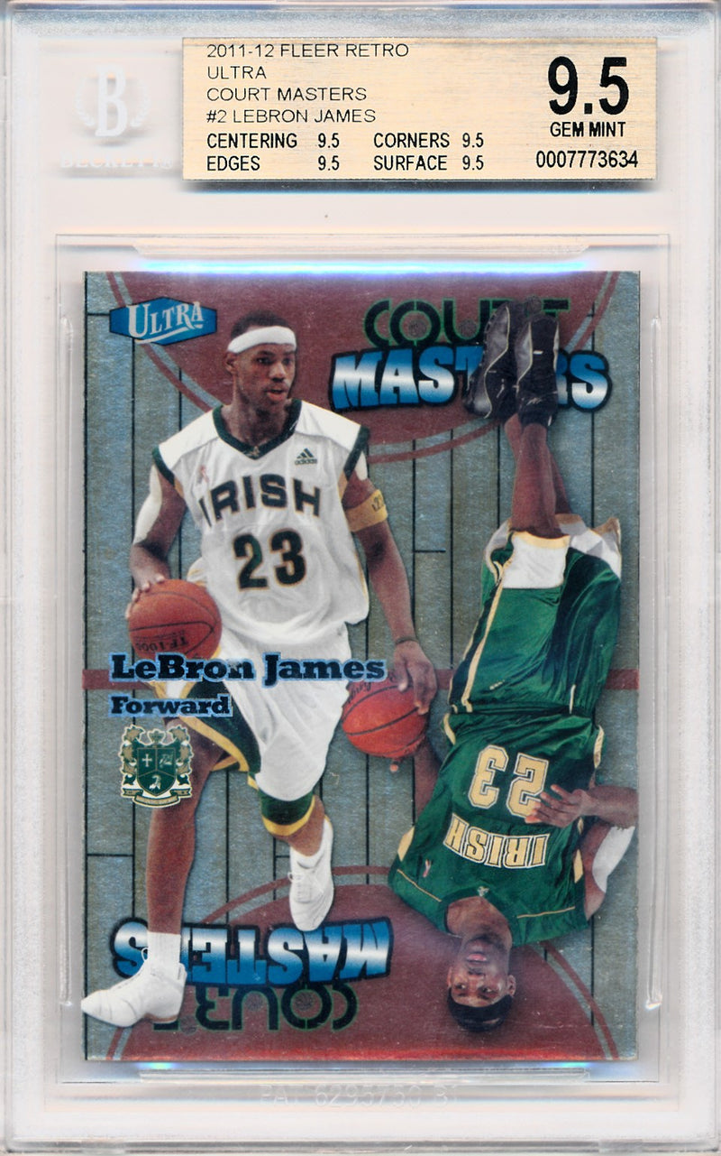 Fleer 2011-2012 Retro  Ultra Court Masters #2 Lebron James 2/25 / BGS Grade 9.5