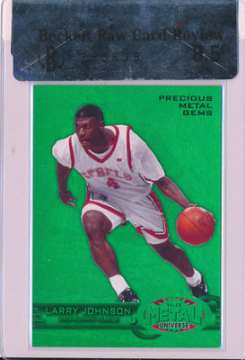 Upper Deck 2011-12 Fleer Retro Precious Metal Gems GREEN #PM-31 Larry Johnson 7/10 / BGS Grade 8.5