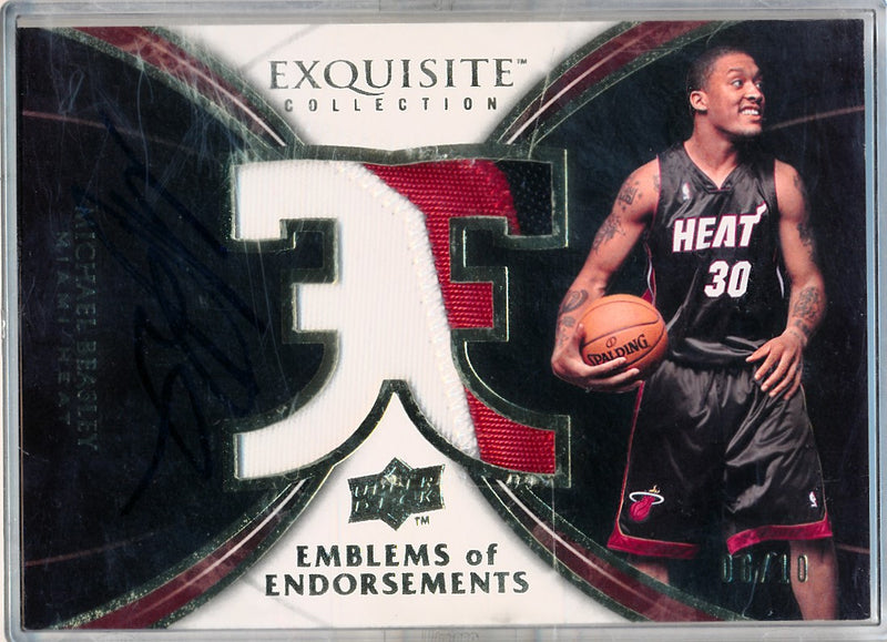 Upper Deck 2008-2009 Exquisite Collection Emblems Of Endorsement #EEMB Michael Beasley 6/10