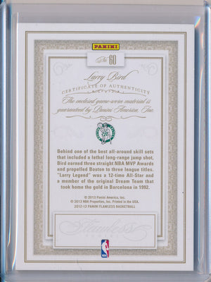 Panini 2012-2013 Flawless Emerald Jumbo Patches #60 Larry Bird 2/5