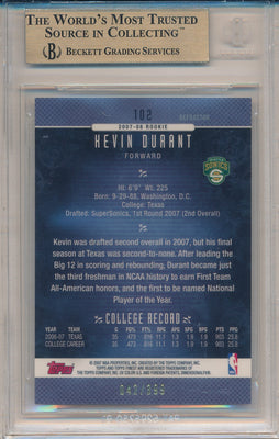 Topps  2006-2007 Finest Refractors #102 Kevin Durant 42/399 / BGS Grade 9.5