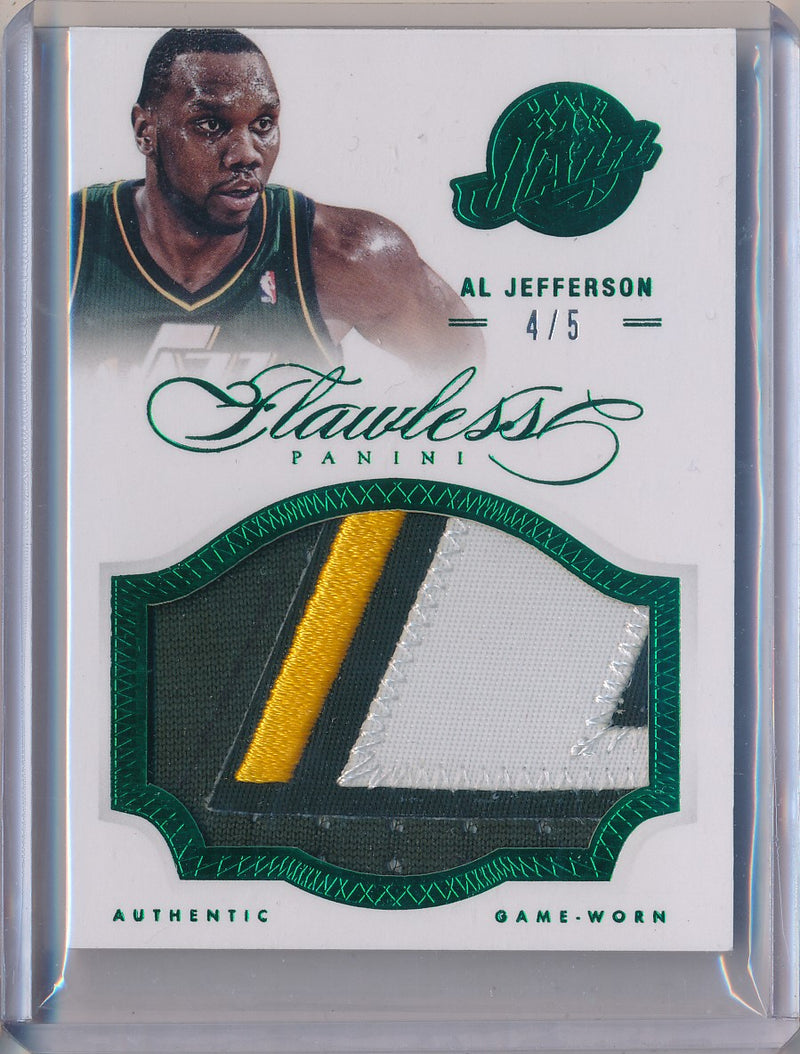 Panini 2012-2013 Flawless Emerald Jumbo Patches #32 Al Jefferson  4/5