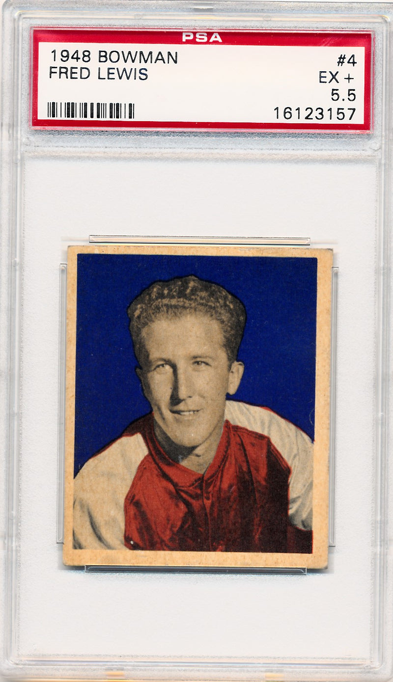 Topps Bowman 1948   #4 Fred Lewis   / PSA Grade 5.5 / Auto Grade None