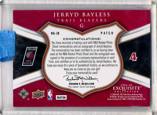 Upper Deck 2008-2009 Exquisite Collection Noble Nameplates #NAJB Jerryd Bayless 17/25