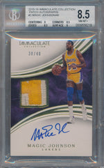 Panini 2015-2016 Immaculate Collection Patch Autographs #PA-MJO Magic Johnson 38/40 / BGS Grade 8.5 / Auto Grade 10