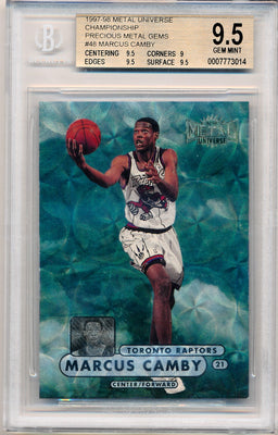 Skybox 1997-1998 Metal Universe Championship Precious Metal Gems #48 Marcus Camby 47/50 / BGS Grade 9.5