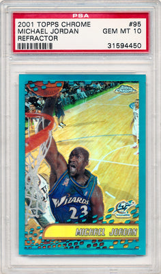 Topps 2001-2002 Chrome Refractor #95 Michael Jordan  / PSA Grade 10