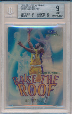 Fleer 1999-2000 Mystique Raise the Roof #4/10RR Kobe Bryant 4/100 / BGS Grade 9