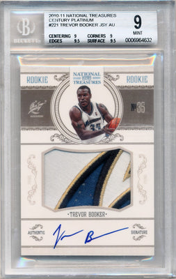 Panini 2010-2011 National Treasures  Century Platinum #221 Trevor Booker 5/5 / BGS Grade 9 / Auto Grade 10