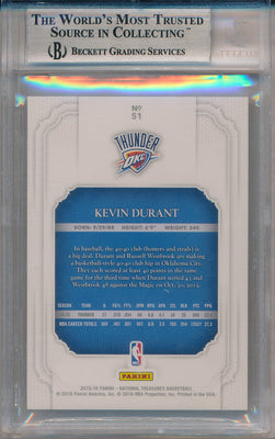 Panini 2015-2016 National Treasures Platinum #51 Kevin Durant 1/1 / BGS Grade 9