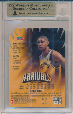 Topps 1997-1998 Finest Embossed #325 Tim Duncan 57/74 / BGS Grade 9.5