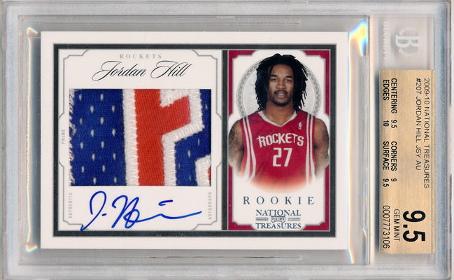 Panini 2009-2010 National Treasures Century Silver #207 Jordan Hill 62/99 / BGS Grade 9.5 / Auto Grade 10