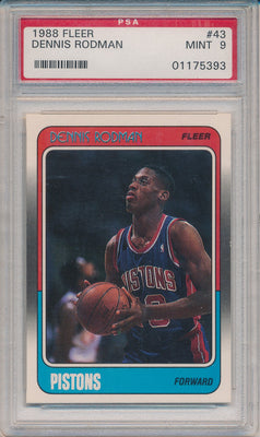 Fleer 1988-1989 Basketball RC #43 Dennis Rodman non / PSA Grade 9