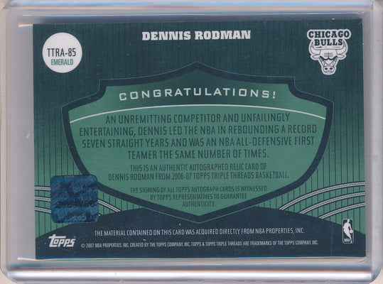 Topps 2006-2007 TripleThreads Emerald #TTRA-85 Dennis Rodman 10/18