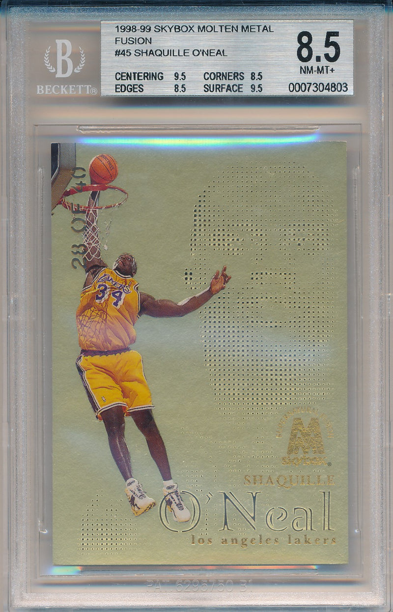 SkyBox 1998-1999 Molten Metal Titanium Fusion #45F Shaquille O'neal 28/40 / BGS Grade 8.5