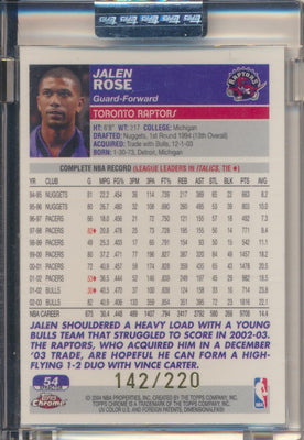 Topps  2003-2004 Chrome  X-Fractor #54 Jalen Rose 142/220