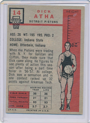 Detroit Piston  #14 Dick Atha