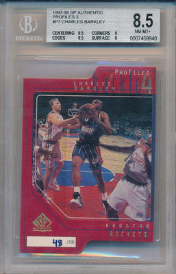 Upper Deck 1997-1998 SP Authentic Profiles 3 #P7 Charles Barkley 48/100 / BGS Grade 8.5