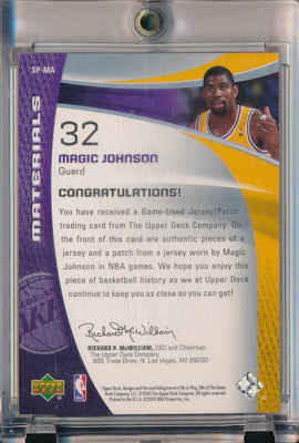 Upper Deck 2004-2005 SP Game Used Materials Authentic Game Used #SP-MA Magic Johnson 3/10