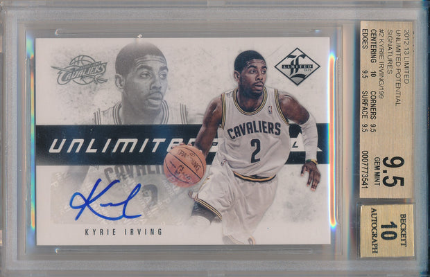 Panini 2012-2013 Limited Unlimited Potential #2 Kyrie Irving 2/199 / BGS Grade 9.5 / Auto Grade 10