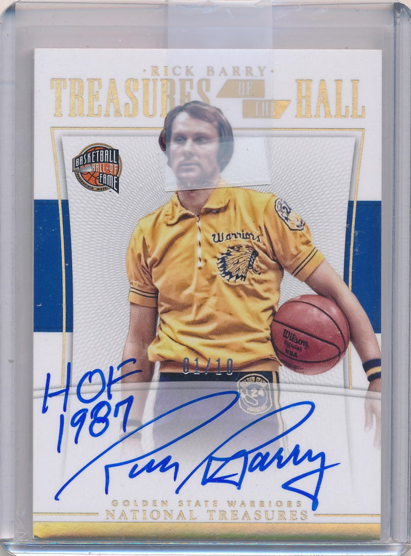 Panini 2015-2016 National Treasures  Treasures Of The Hall #TH-RBY Rick Barry 1/10