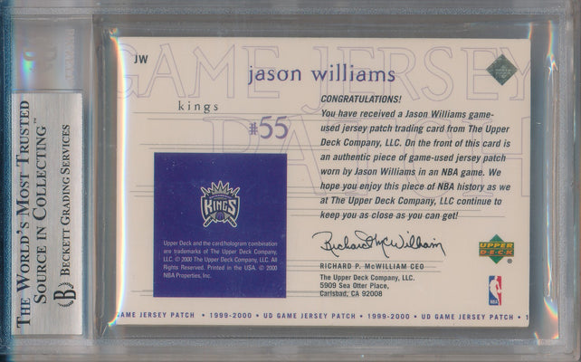 Upper Deck 1999-2000 Game Jersey Patch Super #JW Jason Williams 7/25 / BGS Grade 9