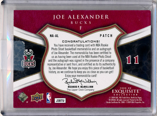 Upper Deck 2008-2009 Exquisite Collection Noble Nameplates #NAAL Joe Alexander 8/25