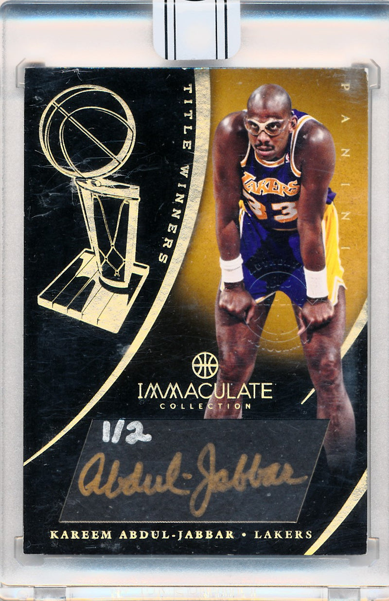 Panini 2012-2013 Immaculate Collection Title Winners Autographs #TWKA Kareem Abdul-Jabbar 1/2