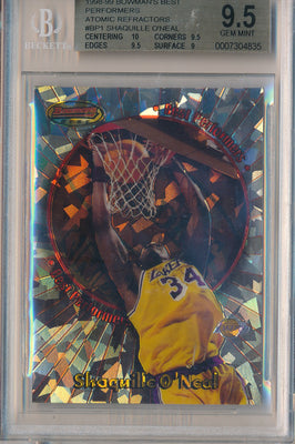 Topps 1998-1999 Bowman's Best Best Performers Atomic Refractors #BP1 Shaquille O'neal 21/50 / BGS Grade 9.5