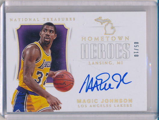 Panini 2017-2018 National Treasures HomeTown Heroes #HH-MJS Magic Johnson 5/10