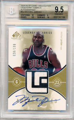 Upper Deck 2004-2005 Sp Game Used Edition Legendary Fabrics Autographed #ALF-MJ Michael Jordan 28/100 / BGS Grade 9.5 / Auto Grade 10