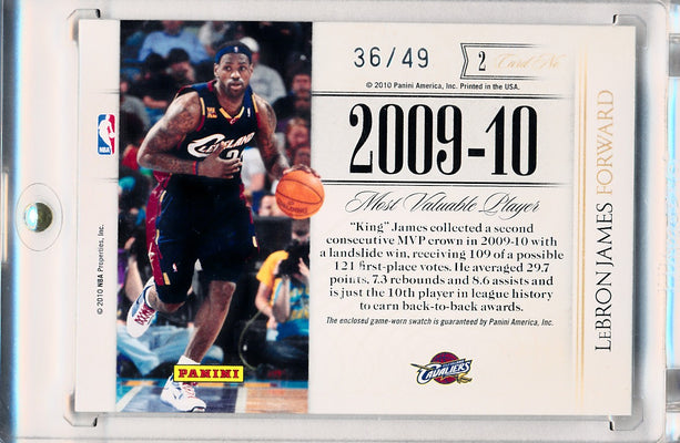 Panini 2009-2010 National Treasures Timeline #2 Lebron James 36/49