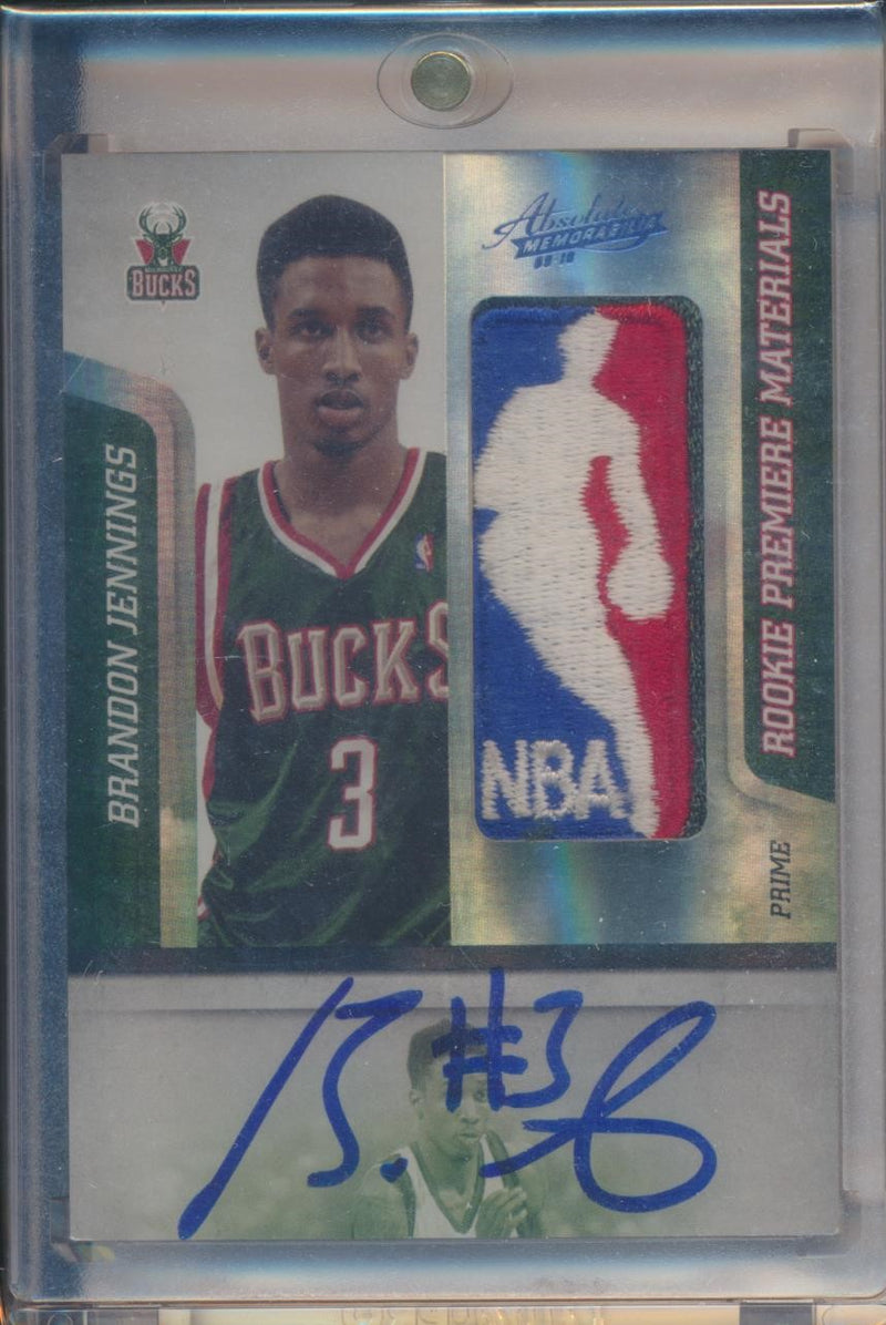 Panini  2009-2010 Absolute Logoman Rookie Premiere Materials #142 Brandon Jennings 1/1